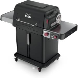image:imageNinja FlexFlame Grill and Smoker  Electric and Propane Grill Roaster BBQ Grill  5in1 Cooking System  3 Burner  Digital Control  Outdoor Cooking Griddle Pizza Maker  Blue  PG301BLBlack