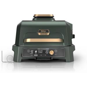 image:imageNinja Woodfire Pro Connect XL Outdoor Grill amp Smoker  Bluetooth App Enabled  7in1 Grill BBQ Smoker Outdoor Air Fryer  Woodfire Technology  BuiltIn Thermometer  Black amp Gold  OG951BK1Green  Gold
