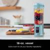 image:imageNinja Blast Portable Blender Cordless 18oz Vessel Personal Blender ForShakes and Smoothies BPA Free LeakproofLid and Sip Spout USBC Rechargeable Dishwasher Safe Metallic Black BC151MBAqua