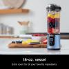 image:imageNinja Blast Portable Blender Cordless 18oz Vessel Personal Blender ForShakes and Smoothies BPA Free LeakproofLid and Sip Spout USBC Rechargeable Dishwasher Safe Metallic Black BC151MBMetallic Blue