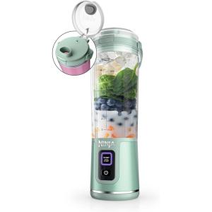 image:imageNinja BC151EM Blast Portable Blender Cordless 18oz Vessel Personal Blenderfor Shakes amp Smoothies BPA Free LeakproofLid amp Sip Spout USBC Rechargeable Dishwasher Safe Parts Forest Green RenewedMint