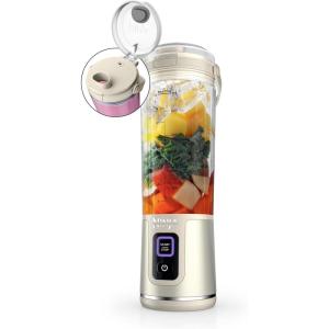 image:imageNinja Blast Portable Blender Cordless 18oz Vessel Personal Blender ForShakes and Smoothies BPA Free LeakproofLid and Sip Spout USBC Rechargeable Dishwasher Safe Metallic Black BC151MBVanilla Bean