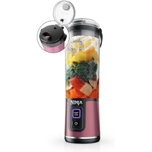image:imageNinja Blast Portable Blender Cordless 18oz Vessel Personal Blender ForShakes and Smoothies BPA Free LeakproofLid and Sip Spout USBC Rechargeable Dishwasher Safe Metallic Black BC151MBMetallic Red