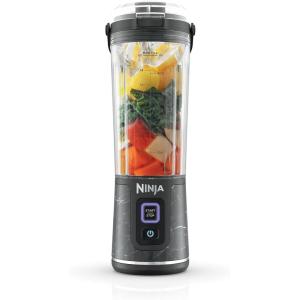 image:imageNinja Blast Portable Blender Cordless 18oz Vessel Personal Blender ForShakes and Smoothies BPA Free LeakproofLid and Sip Spout USBC Rechargeable Dishwasher Safe Metallic Black BC151MBMarble Black