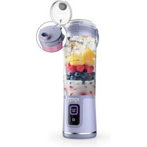 image:imageNinja Blast Portable Blender Cordless 18oz Vessel Personal Blender ForShakes and Smoothies BPA Free LeakproofLid and Sip Spout USBC Rechargeable Dishwasher Safe Metallic Black BC151MBMuted Lavender