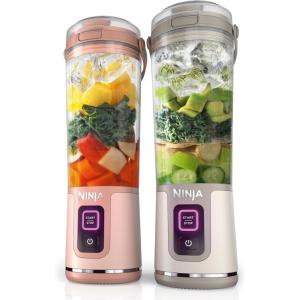 image:imageNinja Blast Portable Blender Cordless 18oz Vessel Personal Blender ForShakes and Smoothies BPA Free LeakproofLid and Sip Spout USBC Rechargeable Dishwasher Safe Metallic Black BC151MBPeach  Stone