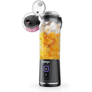 image:imageNinja Blast Portable Blender Cordless 18oz Vessel Personal Blender ForShakes and Smoothies BPA Free LeakproofLid and Sip Spout USBC Rechargeable Dishwasher Safe Metallic Black BC151MBMetallic Black