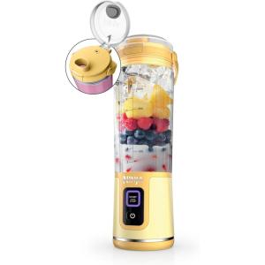image:imageNinja Blast Portable Blender Cordless 18oz Vessel Personal Blender ForShakes and Smoothies BPA Free LeakproofLid and Sip Spout USBC Rechargeable Dishwasher Safe Metallic Black BC151MBLemon Meringue