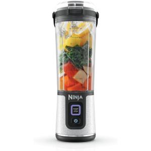 image:imageNinja Blast Portable Blender Cordless 18oz Vessel Personal Blender ForShakes and Smoothies BPA Free LeakproofLid and Sip Spout USBC Rechargeable Dishwasher Safe Metallic Black BC151MBWhite Glitter