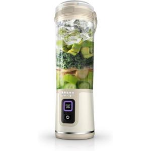 image:imageNinja Blast Portable Blender Cordless 18oz Vessel Personal Blender ForShakes and Smoothies BPA Free LeakproofLid and Sip Spout USBC Rechargeable Dishwasher Safe Metallic Black BC151MBCream