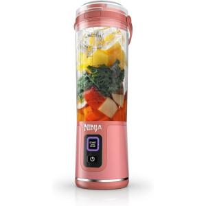 image:imageNinja Blast Portable Blender Cordless 18oz Vessel Personal Blender ForShakes and Smoothies BPA Free LeakproofLid and Sip Spout USBC Rechargeable Dishwasher Safe Metallic Black BC151MBRed Clay