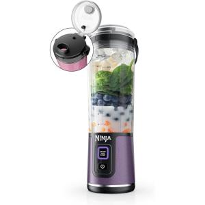 image:imageNinja Blast Portable Blender Cordless 18oz Vessel Personal Blender ForShakes and Smoothies BPA Free LeakproofLid and Sip Spout USBC Rechargeable Dishwasher Safe Metallic Black BC151MBMetallic Purple