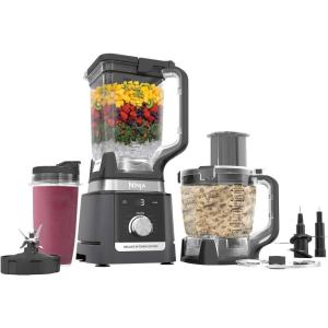 image:imageNinja Deluxe Kitchen System 1600 Watts AutoiQ Technology 26L Pitcher 21L Food Processor 710ml SingleServe Cup 7 Preset Programs Smoothie Maker Blender Renewed