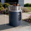 image:imageNinja Fireside360 Outdoor Heater amp Fire Pit  3 Modes Flame Only Heat Only Flame amp Heat  Portable for Patio Deck Camping Easy Control Smokeless Flames  Push to Start Ignition  Steel  OF101SLCyberspace