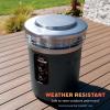 image:imageNinja Fireside360 Outdoor Heater amp Fire Pit  3 Modes Flame Only Heat Only Flame amp Heat  Portable for Patio Deck Camping Easy Control Smokeless Flames  Push to Start Ignition  Steel  OF101SLCharcoal