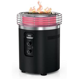 image:imageNinja Fireside360 Outdoor Heater amp Fire Pit  3 Modes Flame Only Heat Only Flame amp Heat  Portable for Patio Deck Camping Easy Control Smokeless Flames  Push to Start Ignition  Steel  OF101SLBlack