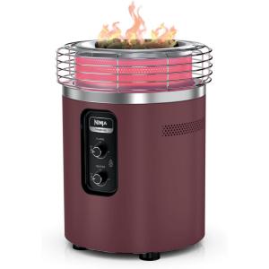 image:imageNinja Fireside360 Outdoor Heater amp Fire Pit  3 Modes Flame Only Heat Only Flame amp Heat  Portable for Patio Deck Camping Easy Control Smokeless Flames  Push to Start Ignition  Steel  OF101SLMaroon