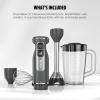 image:imageNinja Immersion Blender and Whisk Hand Stick Blender 4 speeds with SplatterShield and PanProtect 4Cup Blending Vessel Dishwasher Safe 5ft Cord Ergonomic Dark Gray CI201GY