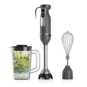 image:imageNinja Immersion Blender and Whisk Hand Stick Blender 4 speeds with SplatterShield and PanProtect 4Cup Blending Vessel Dishwasher Safe 5ft Cord Ergonomic Dark Gray CI201GY