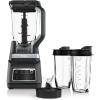 image:imageNinja DB751A Pro Plus DUO Blender 1400W AutoIQ 3 Modes Smoothies Frozen Drinks 72oz Pitcher 2x24oz Cups Pro Blades BlackStainless Renewed
