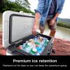 image:imageNinja FrostVault  65qt Wheeled Cooler with Cold Dry Zone  Integrated FridgeTemp Dry Storage Drawer  Premium HeavyDuty Insulated Cooler  Keeps Ice Cold for Days  Strawberry Rhubarb  FB265BPStrawberry Rhubarb