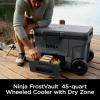 image:imageNinja FrostVault  65qt Wheeled Cooler with Cold Dry Zone  Integrated FridgeTemp Dry Storage Drawer  Premium HeavyDuty Insulated Cooler  Keeps Ice Cold for Days  Strawberry Rhubarb  FB265BPCharcoal Grey