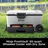 image:imageNinja FrostVault  65qt Wheeled Cooler with Cold Dry Zone  Integrated FridgeTemp Dry Storage Drawer  Premium HeavyDuty Insulated Cooler  Keeps Ice Cold for Days  Strawberry Rhubarb  FB265BPLuminous Blue