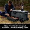 image:imageNinja FrostVault  65qt Wheeled Cooler with Cold Dry Zone  Integrated FridgeTemp Dry Storage Drawer  Premium HeavyDuty Insulated Cooler  Keeps Ice Cold for Days  Strawberry Rhubarb  FB265BPCharcoal Grey