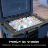 image:imageNinja FrostVault  65qt Wheeled Cooler with Cold Dry Zone  Integrated FridgeTemp Dry Storage Drawer  Premium HeavyDuty Insulated Cooler  Keeps Ice Cold for Days  Strawberry Rhubarb  FB265BPLakeshore Blue