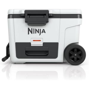 image:imageNinja FrostVault  65qt Wheeled Cooler with Cold Dry Zone  Integrated FridgeTemp Dry Storage Drawer  Premium HeavyDuty Insulated Cooler  Keeps Ice Cold for Days  Strawberry Rhubarb  FB265BPCloud White