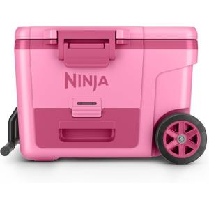 image:imageNinja FrostVault  65qt Wheeled Cooler with Cold Dry Zone  Integrated FridgeTemp Dry Storage Drawer  Premium HeavyDuty Insulated Cooler  Keeps Ice Cold for Days  Strawberry Rhubarb  FB265BPStrawberry Rhubarb