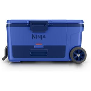 image:imageNinja FrostVault  65qt Wheeled Cooler with Cold Dry Zone  Integrated FridgeTemp Dry Storage Drawer  Premium HeavyDuty Insulated Cooler  Keeps Ice Cold for Days  Strawberry Rhubarb  FB265BPLuminous Blue
