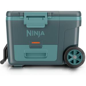 image:imageNinja FrostVault  65qt Wheeled Cooler with Cold Dry Zone  Integrated FridgeTemp Dry Storage Drawer  Premium HeavyDuty Insulated Cooler  Keeps Ice Cold for Days  Strawberry Rhubarb  FB265BPHalocline Green