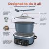 image:imageNinja MC2001PossibleCooker PRO Plus85QT Multicooker 9 Functions Slow Cook Sear Saut Proof PastaRiceReplaces 16 Kitchen Tools OvenSafe Ceramic Pot Powerful 1400Watt Blue Macaron
