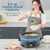 image:imageNinja MC2001PossibleCooker PRO Plus85QT Multicooker 9 Functions Slow Cook Sear Saut Proof PastaRiceReplaces 16 Kitchen Tools OvenSafe Ceramic Pot Powerful 1400Watt Blue Macaron