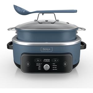 image:imageNinja MC2001PossibleCooker PRO Plus85QT Multicooker 9 Functions Slow Cook Sear Saut Proof PastaRiceReplaces 16 Kitchen Tools OvenSafe Ceramic Pot Powerful 1400Watt Blue Macaron