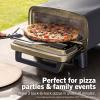 image:imageNinja Artisan Outdoor Pizza Oven 12inch 3minute Pizza Neapolitan Thin Crust New York Chicago Custom 700F Max Temperature Electric Heat Bake Broil Proof Warm Green MO201GN2