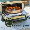 image:imageNinja Artisan Outdoor Pizza Oven 12inch 3minute Pizza Neapolitan Thin Crust New York Chicago Custom 700F Max Temperature Electric Heat Bake Broil Proof Warm Blue MO201BL1