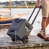 image:imageNinja FrostVault 42qt Wheeled Cooler with Cold Dry Zone  Integrated FridgeTemp Dry Storage Drawer  Premium HeavyDuty Insulated Cooler  Keeps Ice Cold for Days  Lakeshore Blue  FB242BLCloud White