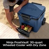 image:imageNinja FrostVault 42qt Wheeled Cooler with Cold Dry Zone  Integrated FridgeTemp Dry Storage Drawer  Premium HeavyDuty Insulated Cooler  Keeps Ice Cold for Days  Lakeshore Blue  FB242BLLakeshore Blue