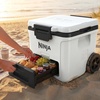 image:imageNinja FrostVault 42qt Wheeled Cooler with Cold Dry Zone  Integrated FridgeTemp Dry Storage Drawer  Premium HeavyDuty Insulated Cooler  Keeps Ice Cold for Days  Lakeshore Blue  FB242BLStrawberry Rhubarb