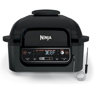 image:imageNinja Foodi Smart 5in1 Indoor Grill  With 4Quart Air Fryer Roast Bake Dehydrate and Smart Cook System  Black  LG451BK