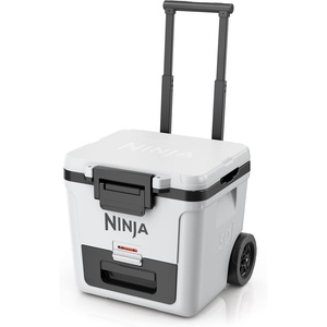image:imageNinja FrostVault 42qt Wheeled Cooler with Cold Dry Zone  Integrated FridgeTemp Dry Storage Drawer  Premium HeavyDuty Insulated Cooler  Keeps Ice Cold for Days  Lakeshore Blue  FB242BLCloud White