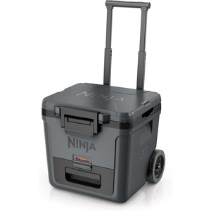 image:imageNinja FrostVault 42qt Wheeled Cooler with Cold Dry Zone  Integrated FridgeTemp Dry Storage Drawer  Premium HeavyDuty Insulated Cooler  Keeps Ice Cold for Days  Lakeshore Blue  FB242BLCharcoal Grey