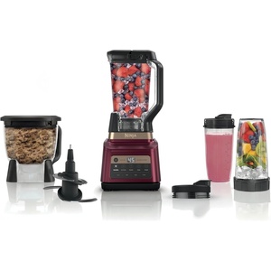image:imageNinja Professional Plus Kitchen System Premier  3in1 System I Food Processor Blender Mixer Vegetable Chopper  Auto IQ Tech I 1400W  72oz Pitcher 64oz Bowl 2 ToGo Cups  Red  BN801RD1BRN