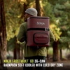 image:imageNinja Backpack Cooler  FrostVault Go 24 Can Soft Cooler  Leakproof Zipper with Built in Can Opener 2 Ice Packs amp Dry Storage Drawer  for Hiking Camping amp More  Daffodil Daze  FF124YLCanyon Red