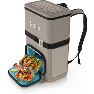 image:imageNinja Backpack Cooler  FrostVault Go 24 Can Soft Cooler  Leakproof Zipper with Built in Can Opener 2 Ice Packs amp Dry Storage Drawer  for Hiking Camping amp More  Daffodil Daze  FF124YLBeige