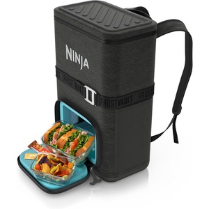 image:imageNinja Backpack Cooler  FrostVault Go 24 Can Soft Cooler  Leakproof Zipper with Built in Can Opener 2 Ice Packs amp Dry Storage Drawer  for Hiking Camping amp More  Daffodil Daze  FF124YLDark Grey