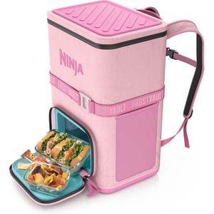 image:imageNinja Backpack Cooler  FrostVault Go 24 Can Soft Cooler  Leakproof Zipper with Built in Can Opener 2 Ice Packs amp Dry Storage Drawer  for Hiking Camping amp More  Daffodil Daze  FF124YLPink