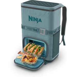 image:imageNinja Backpack Cooler  FrostVault Go 24 Can Soft Cooler  Leakproof Zipper with Built in Can Opener 2 Ice Packs amp Dry Storage Drawer  for Hiking Camping amp More  Daffodil Daze  FF124YLHalocline Green